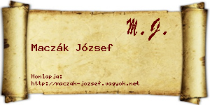 Maczák József névjegykártya