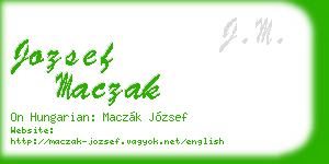 jozsef maczak business card